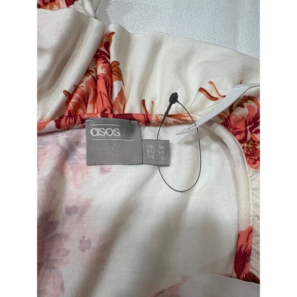 ASOS Cream Top with Orange Floral Print - Picture 5 of 7